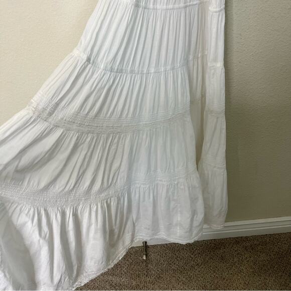 THE GREAT. White Prairie Bird Maxi Tiered Dress Eyelet Womens Size 2 / US M - Picture 6 of 10